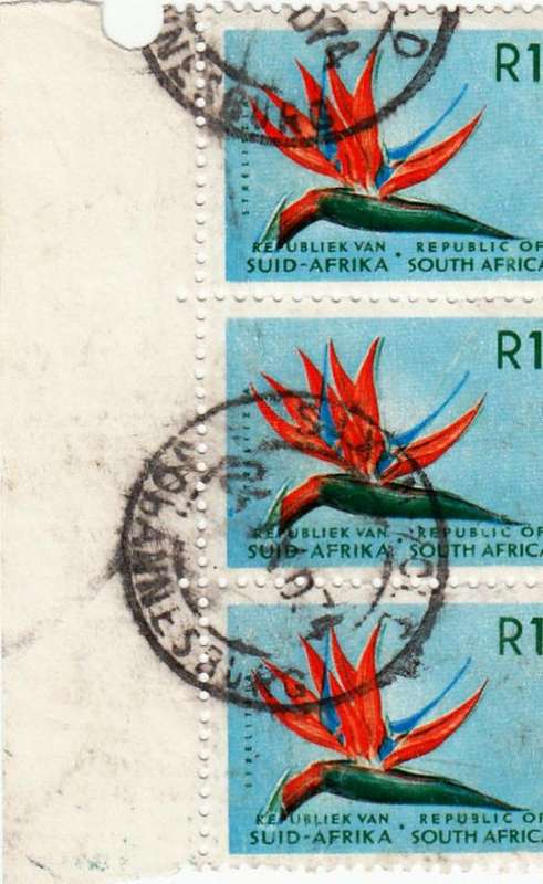 SWA 1972: R1 strip of 3 used (SACC337)