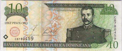 DOMINICAN REPUBLIC 2001 TEN PESOS UNC BANKNOTE