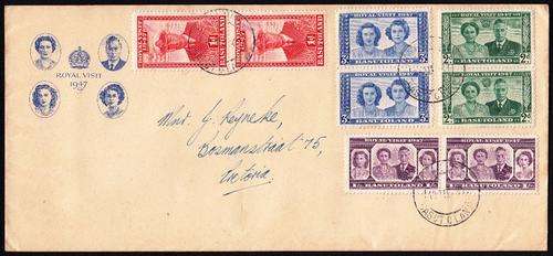 BASUTHOLAND FDC 1947: ROYAL VISIT (DOUBLE STAMPS)