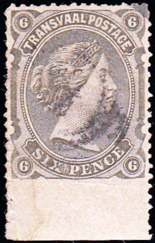 TRANSVAAL 1878: QV  SIX PENCE USED (SACC 163)