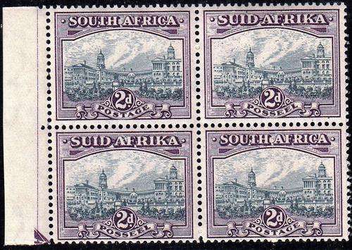 SA 1941: DEFINITIVE ISSUE 2d MARGINAL BLOCK OF 4 MNH (SACC 58a)