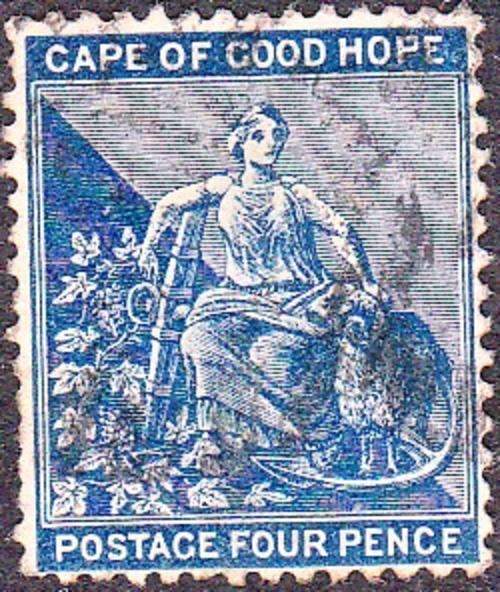 CAPE OF GOOD HOPE 1890: HOPE SITTING FOUR PENCE USED (SACC46a)