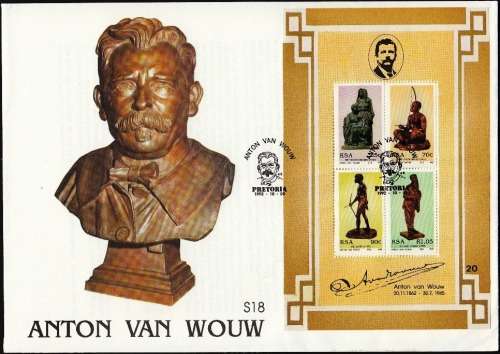 RSA 1992: OFFICIAL FDC S18 - 130th BIRTH ANNIVERSARY OF ANTON VAN WOUW (A5 SIZE)