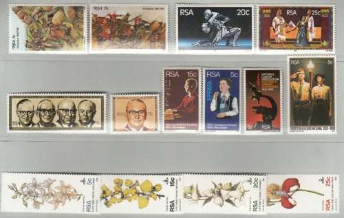 RSA 1981: STAMPS ISSUED DURING 1981 MNH (SACC 492-506) incl MINISHEETS 9 and 10