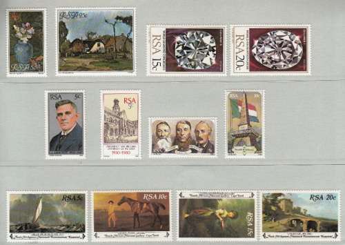 RSA 1980: STAMPS ISSUED DURING 1980 MNH (SACC 478-493) incl MINISHEETS 7 and 8