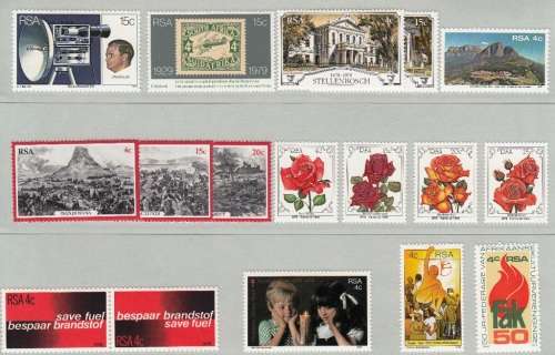 RSA 1979: STAMPS ISSUED DURING 1979 MNH (SACC 459-477) incl MINISHEETS 5 and 6