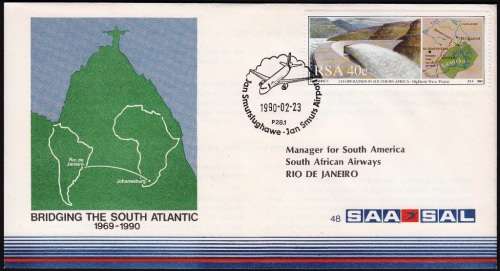 RSA 1990: SAA COVER NO 48 - BRIDGING THE SOUTH ATLANTIC JHB - RIO DE JANEIRO