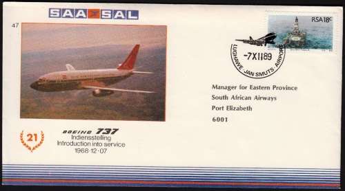 RSA 1989: SAA COVER NO 47 - INTRODUCTION BOEING 737 INTO SERVICE