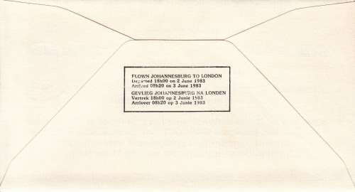 RSA 1983: SAA COVER NO 38 - 1st FLIGHT BOEING 747-300  JHB - LONDON
