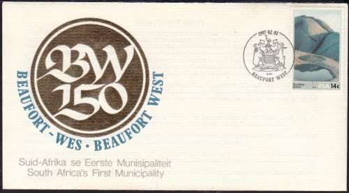 RSA COMM. COVER 1987: BEAUFORT WEST SOUTH AFRICA`S FIRST MUNICIPALITY