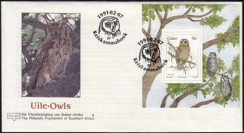 CISKEI 1991: FOUNDATION FDC C6 - OWLS