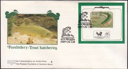 CISKEI 1989: FOUNDATION FDC C4 - TROUT HATCHERIES