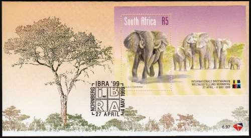 RSA 1999: OFFICIAL FDC 6.97 - INT. STAMP EXHIBITION NURMBERG - MINISHEET