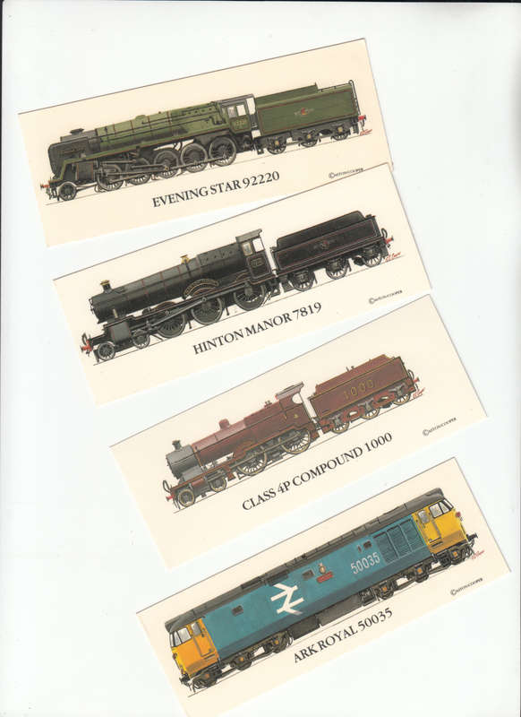 MA ART SPOTTERS BOOKMARKS - SET OF 27 LOCOMOTIVES COLLECTORS ITEM