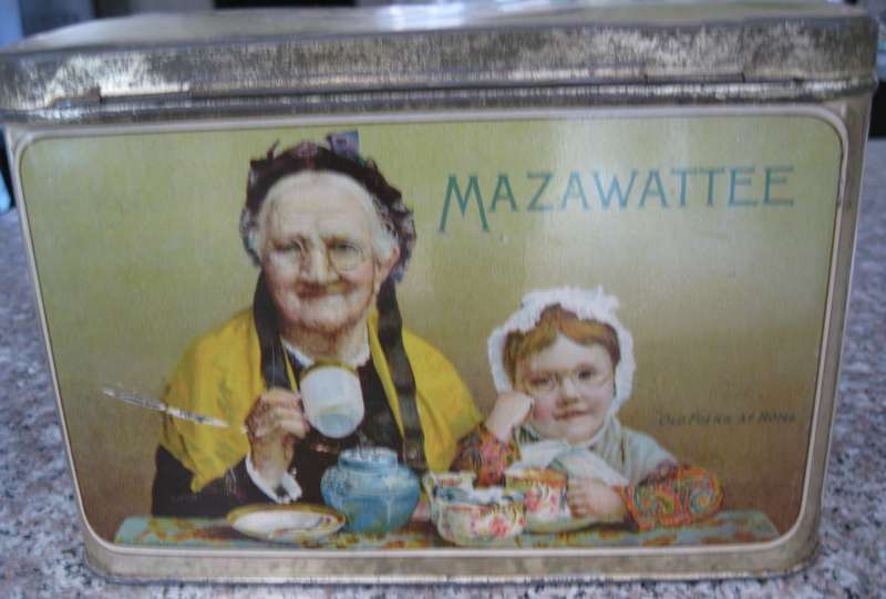 VINTAGE Mazawattee Tea Tin `Old Folks At Home`