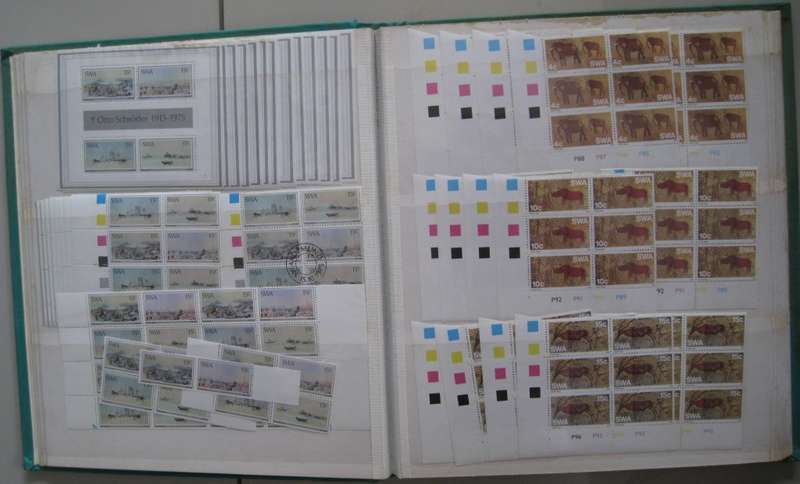 LIME STAMP ALBUM 16 PAGES 32 SIDES - SWA MINT and CTO CONTROL BLOCKS + MINISHEETS (CV R3000)