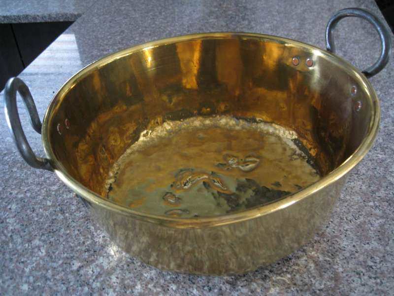 BRASS BOWL WITH HANDLES - 41cm DIA