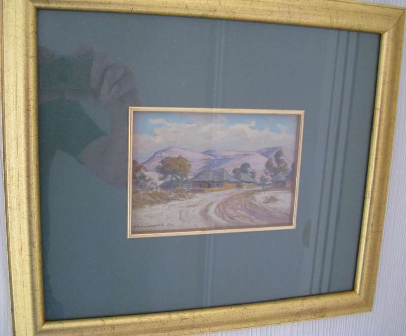 ORIGINAL WATERCOLOUR PAINTING BY ERICH MAYER (1941) - 38x33 cm FRAMED - SIZE 16x11cm