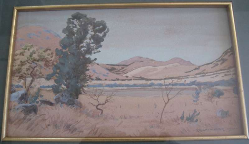 ORIGINAL WATERCOLOUR PAINTING BY ERICH MAYER (19??) - 41x39 cm FRAMED - SIZE 21,5x12cm