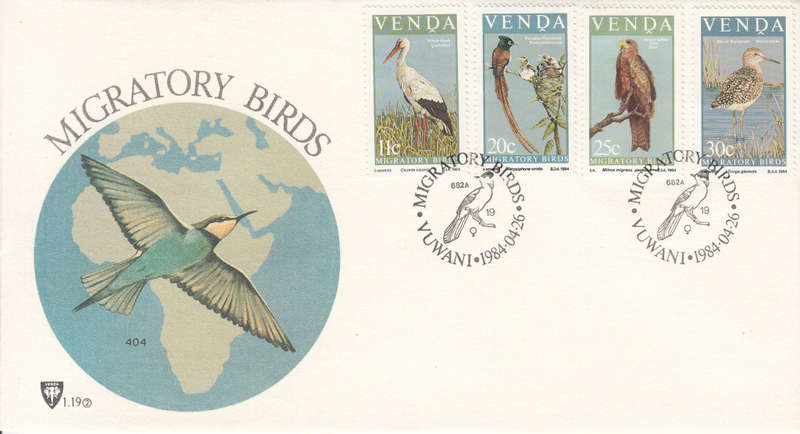 VENDA 1984: OFFICIAL FDC 1.19 - MIGRATORY BIRDS