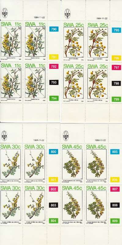 SWA 1984: SPRING IN swa FULL SET CONTROL BLOCKS OF 4  MNH (SACC 445-448)