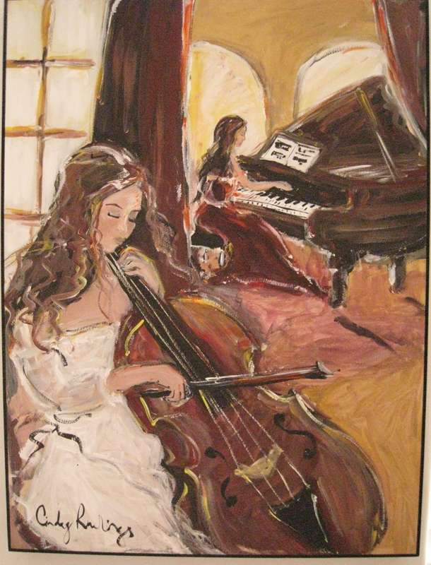 ACRYLIC PAINTING BY CINDY RAWLINGS: BLOCKED 60x44 cm