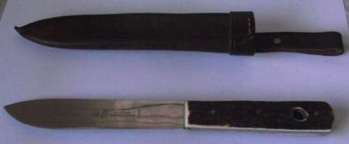 PUMA ''FAHRTENMESSER'' 6317 HUNTING KNIFE W/SHEATH & STAG, OLD GERMANY