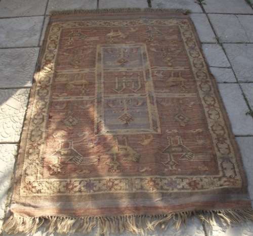STUNNING HAND WOVEN  KELIM  MAT