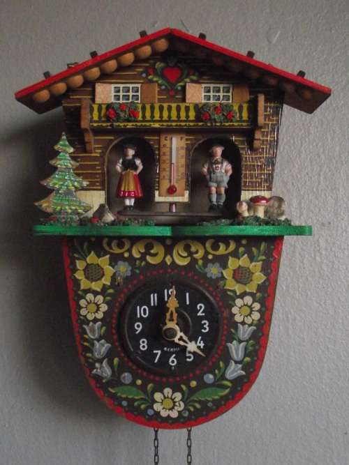 BLACK FOREST Baby Wall Clock/Barometer Vintage German