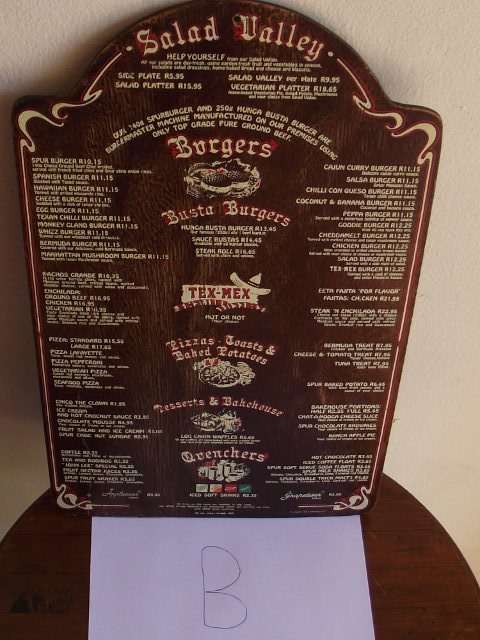 VINTAGE SARATOGA SPUR MENU (B)