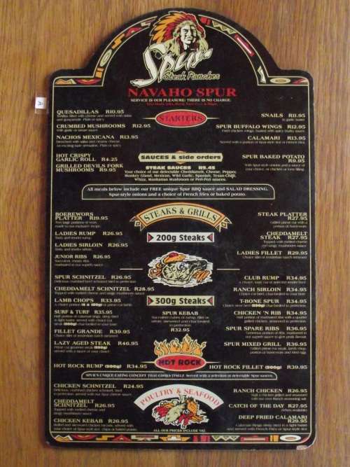 VINTAGE NAVAHO SPUR MENU (A)