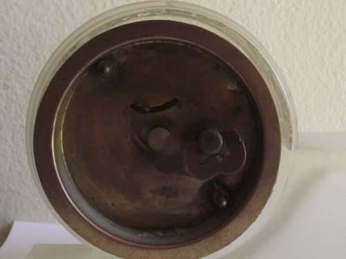 STUNNING FROSTED GLASS DESK CLOCK WITH A MECHANICAL MOVEMENT ( WORKING )