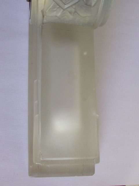 STUNNING FROSTED GLASS DESK CLOCK WITH A MECHANICAL MOVEMENT ( WORKING )