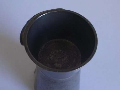 CARROL BOYES MAN DESIGN PEWTER AND ALUMINIUM TOT MEASURE