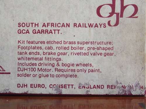 DJH HO:SAR GCA Garratt 2-6-2 +2-6-2 Steam Locomotive. Engine No 2676