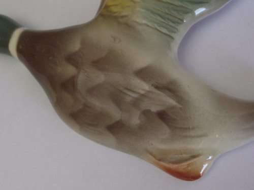 VINTAGE KEELE STREET POTTERY MALLARD FLYING WALL DUCK