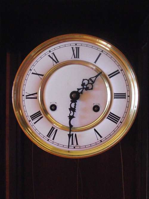GERMAN MECHANISM IN A STUNNING LARGE SOLID IMBUIA WOOD AND GLASS CASE
