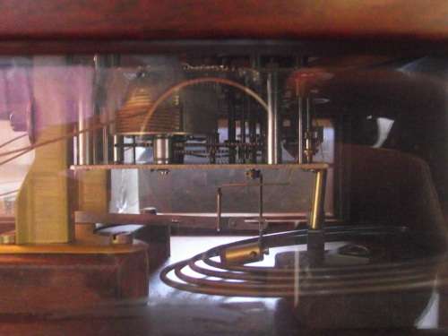 GERMAN MECHANISM IN A STUNNING LARGE SOLID IMBUIA WOOD AND GLASS CASE
