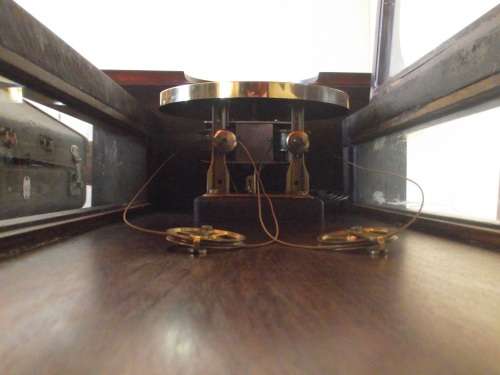 GERMAN MECHANISM IN A STUNNING LARGE SOLID IMBUIA WOOD AND GLASS CASE
