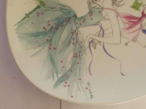 LOVELY VINTAGE ALKA KUNST BAVARIA WALL PLATE MARKED "GISELE"