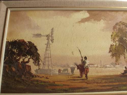 INVESTMENT ART ~ FAMOUS SOUTH AFRICAN ARTIST "ANDRE GROBLER" LANDSCAPE OIL ON BOARD