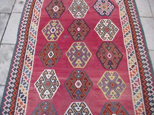 LOVELY COLOURED LARGE HAND KELIM CARPET