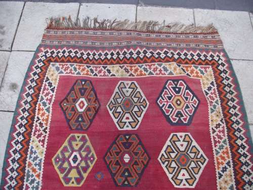 LOVELY COLOURED LARGE HAND KELIM CARPET