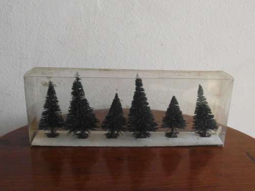 6 X HO SCALE PINE TREES