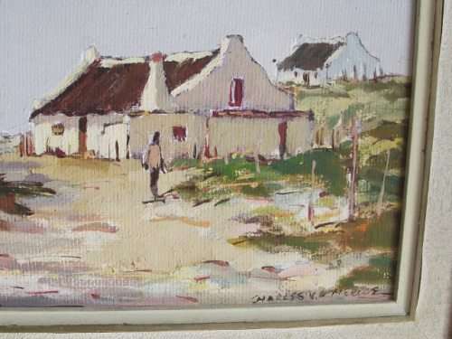 STUNNING CHARLES VAN DER MERWE PAINTING, OIL BOARD