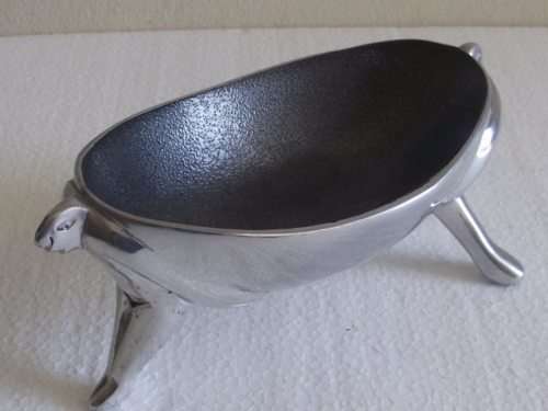 STUNNING CARROL BOYES ALUMINIUM NUT BOWL SMALL-OVAL LOAD DESIGN