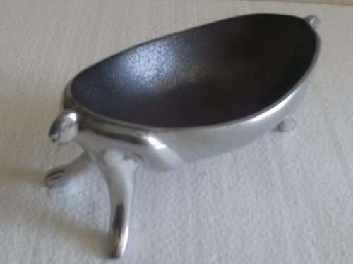 STUNNING CARROL BOYES ALUMINIUM NUT BOWL SMALL-OVAL LOAD DESIGN