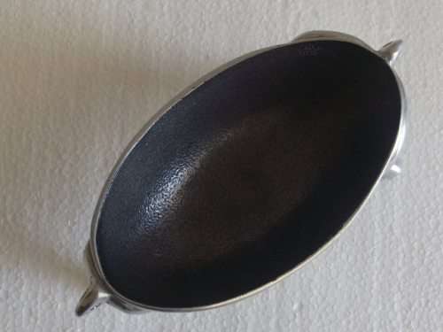 STUNNING CARROL BOYES ALUMINIUM NUT BOWL SMALL-OVAL LOAD DESIGN