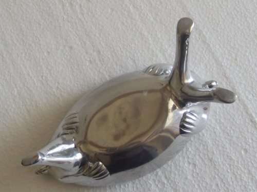 STUNNING CARROL BOYES ALUMINIUM NUT BOWL SMALL-OVAL LOAD DESIGN