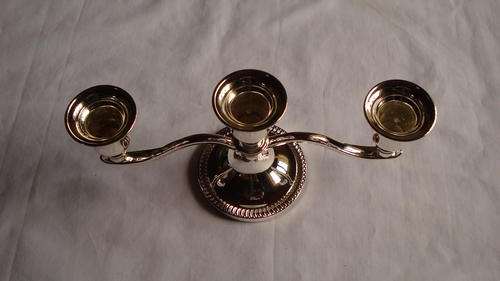 SILVER PLATED 3 CANDLE CANDELABRA